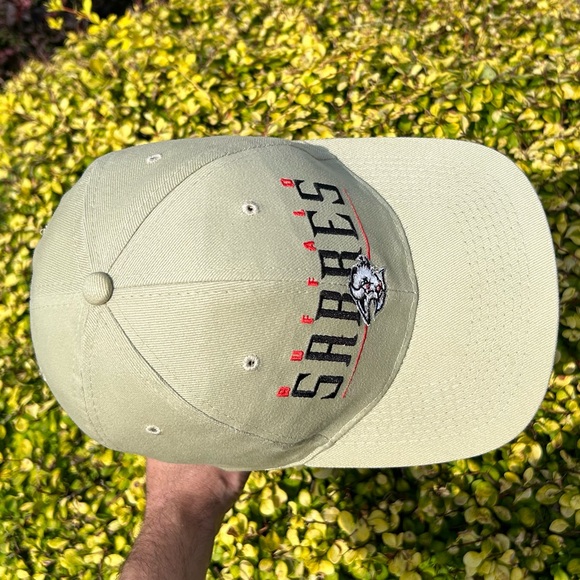 Vintage 90s Buffalo Sabres ⚔️ Starter snapback hat baseball cap NHL earth tones - Picture 12 of 16